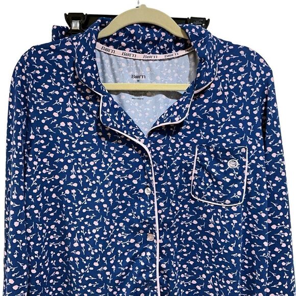BORN Long Sleeve Pajama Set Blue and Pink Size M - Picture 2 of 10